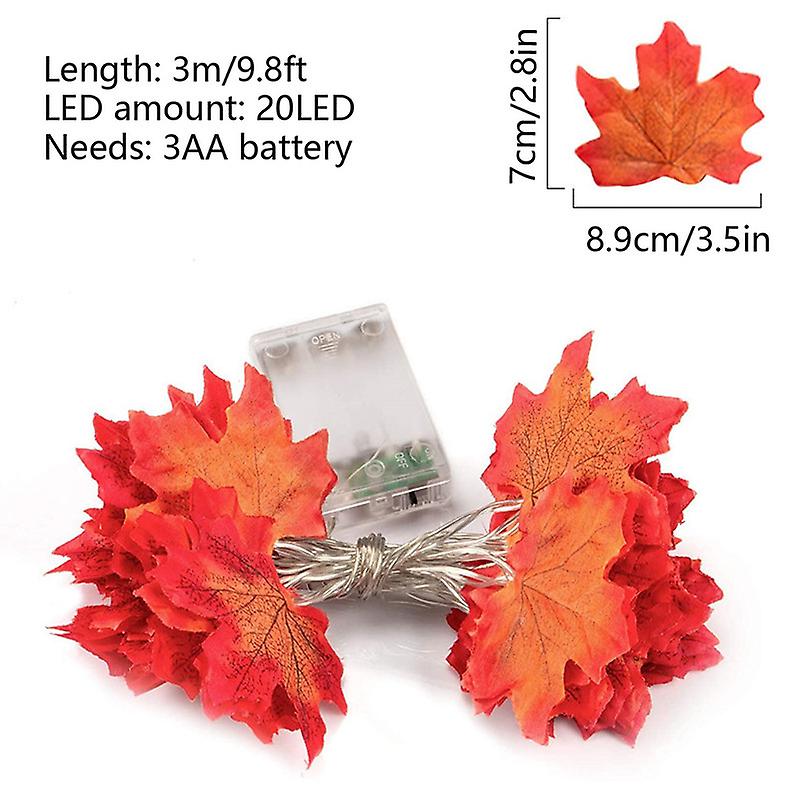 Maple Leaves Fall Garland Lights Thanksgiving Halloween Decor Fall Lights Decor for Indoor Outdoor Holiday Autumn Home Party Harvest Decor