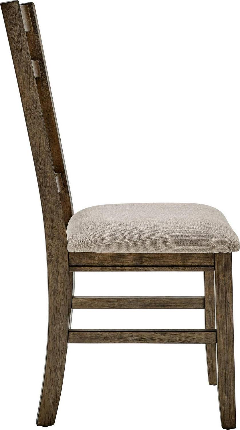 Turino Dining Chair Set of 2 Rustic Umber with Tan Fabric  Crowdfused