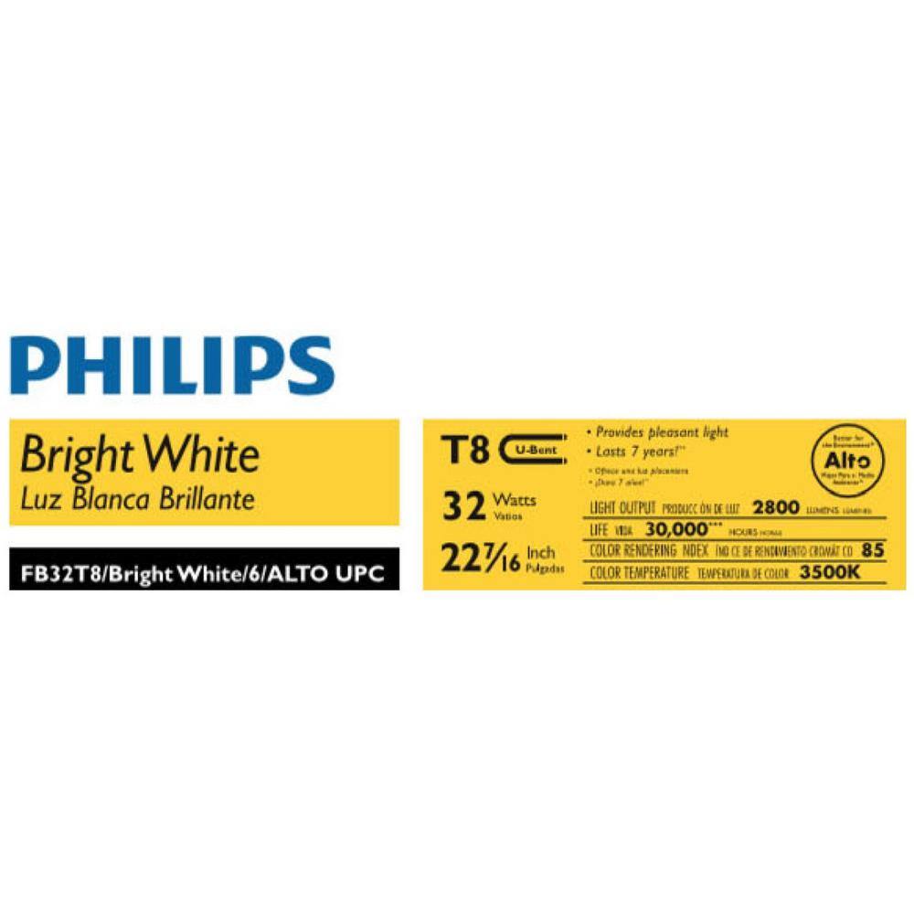 Philips 32-Watt T8 Linear U-Bend Alto Fluorescent Tube Light Bulb Bright White (3500K) (1-Pack) 562934