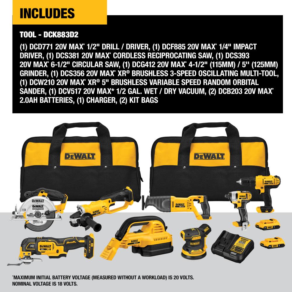 DEWALT 20V 8 Tool Combo Kit