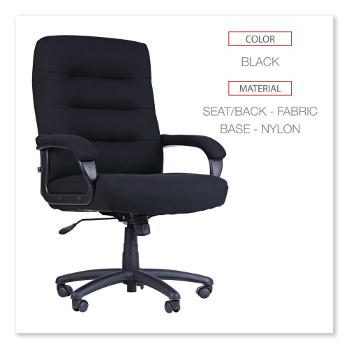 Alera Kesson Series High-Back Office Chair， Supports Up to 300 lb， 19.21 to 22.7 Seat Height， Black (KS4110)