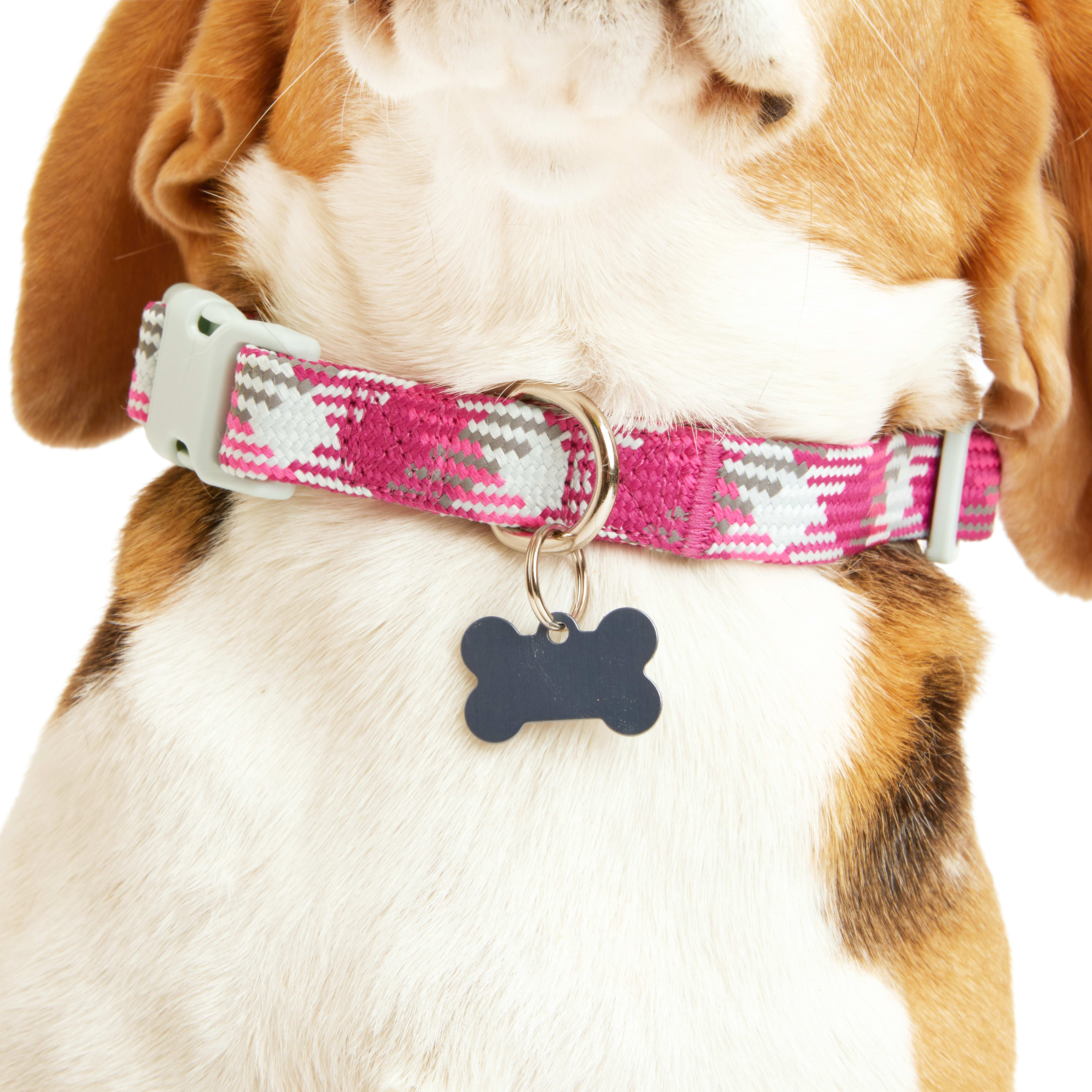 YOULY Pink Multicolored Reflective Dog Collar， Small