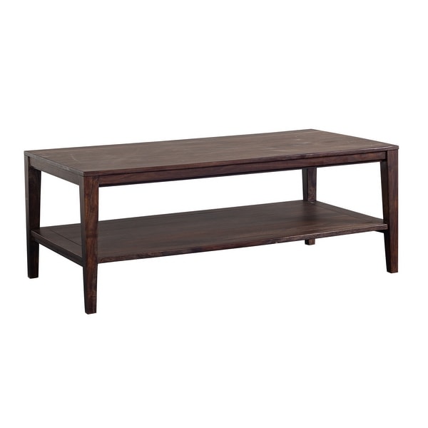 Porter Designs Fall River Solid Sheesham Wood Coffee Table， Gray