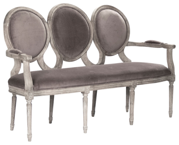 Medallion Settee  Brown Velvet   Traditional   Sofas   by HedgeApple  Houzz