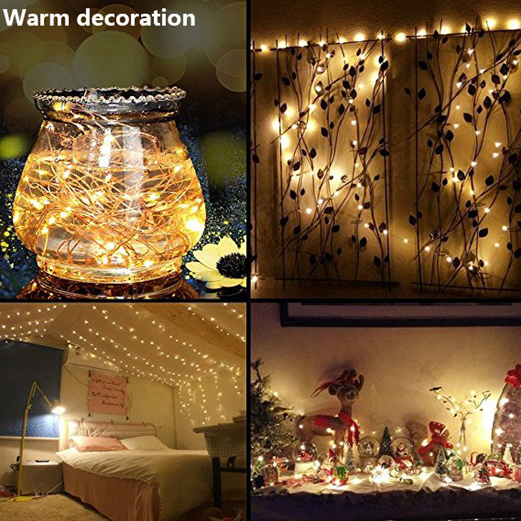 12m 120 LED Lights USB Rope Lights IP65 Waterproof Wire Warm Christmas Tree Led lights for bedroom outdoor floor lamp pendant DIY Wedding Party Bedroom Terrace(Multicolor)