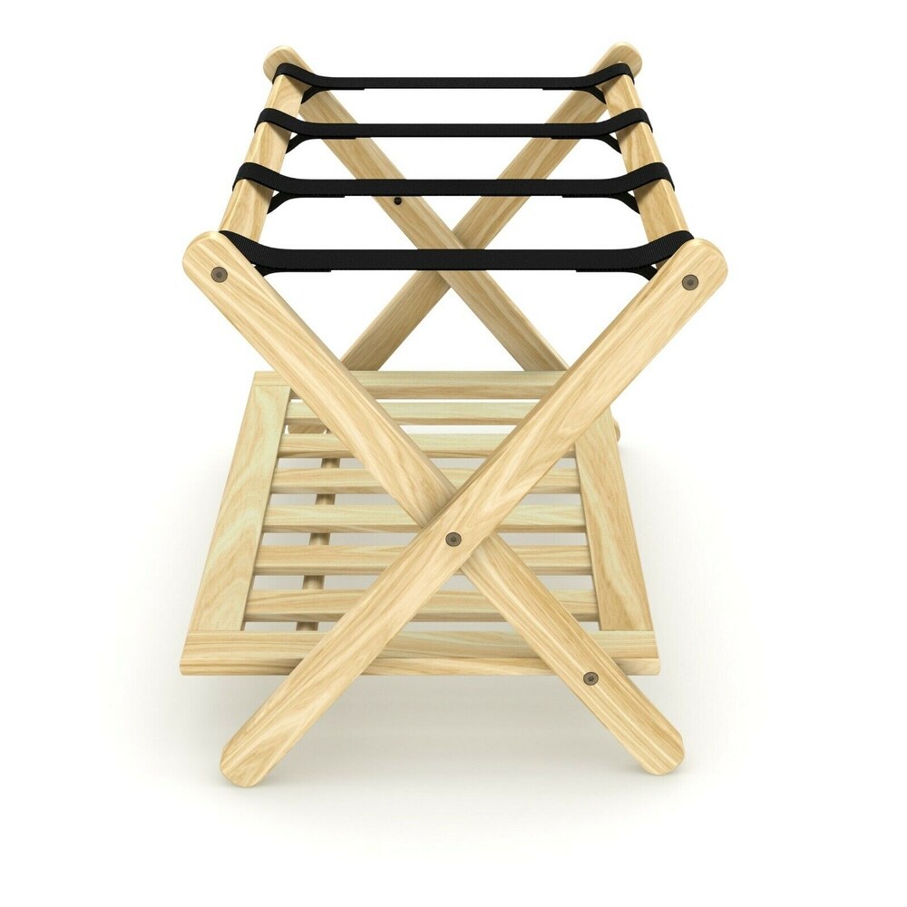 Stony Edge Luggage Rack Suitcase Stand for Guest Room with Shelf