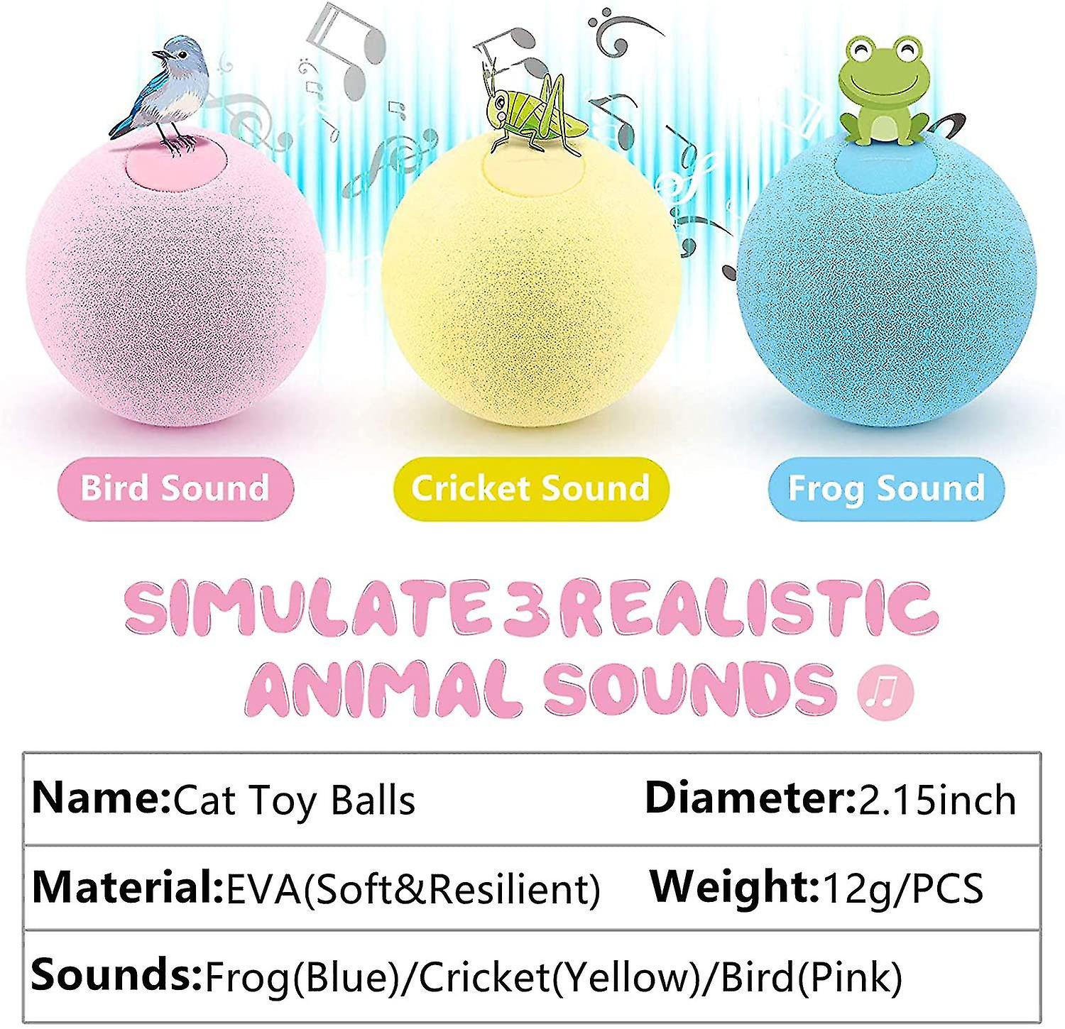 Cat Toy Ball - Interactive Cat Toys For Indoor Cats Refillable Catnip Toys For Cats Kitten Pet Cat Kicker Toys Of Funny Lifelike Animal Chirping Sound