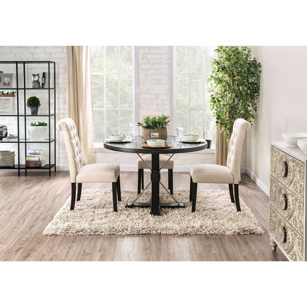 Furniture of America Lakeside Rustic Black 48 inch Wood Dining Table