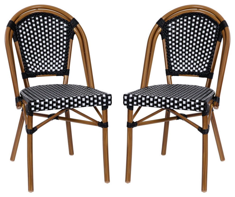 Black  White Paris Chairs  Set of 2   Tropical   Outdoor Dining Chairs   by First of a Kind USA Inc  Houzz