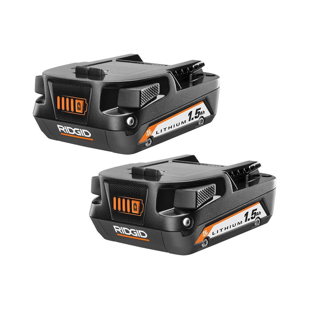 RIDGID 18V Cordless 12 in. DrillDriver Kit with 2.0 Ah Battery Charger and 18V 1.5 Ah Lithium-Ion Battery (2-Pack) R86001K-AC870015PN