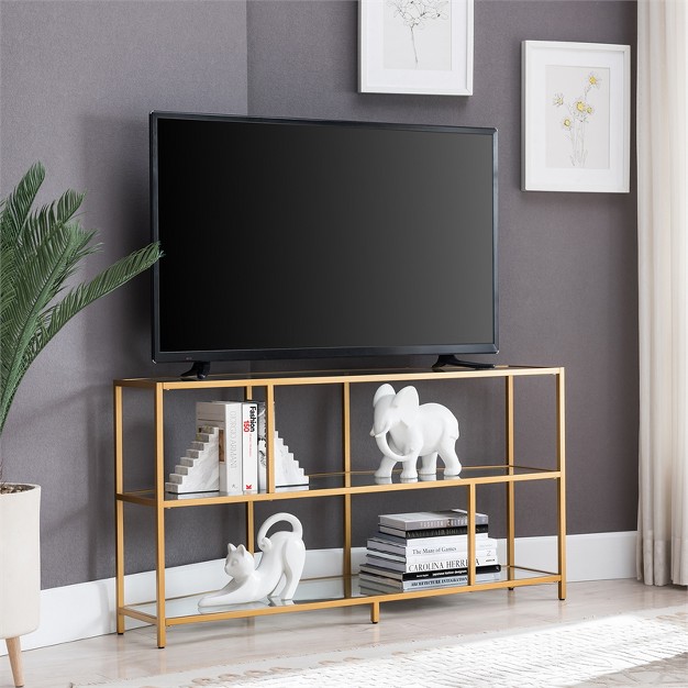 Brass Metal Tv Stand 48 In W Henn amp hart