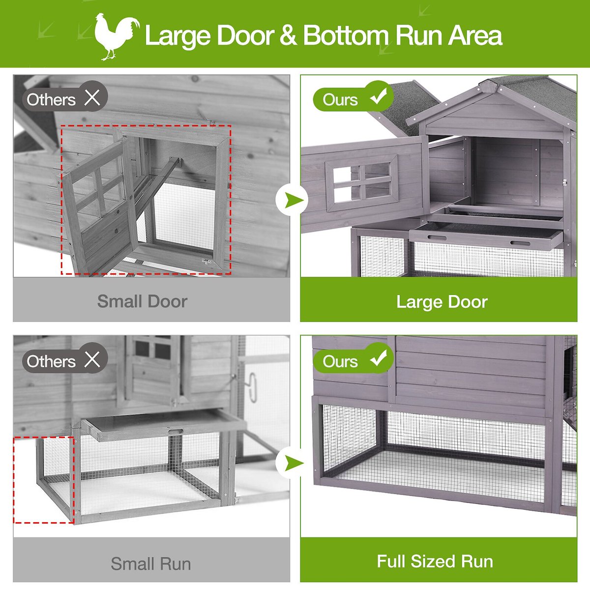 Aivituvin Rabbit Hutch and Chicken Coop， 39.4-in