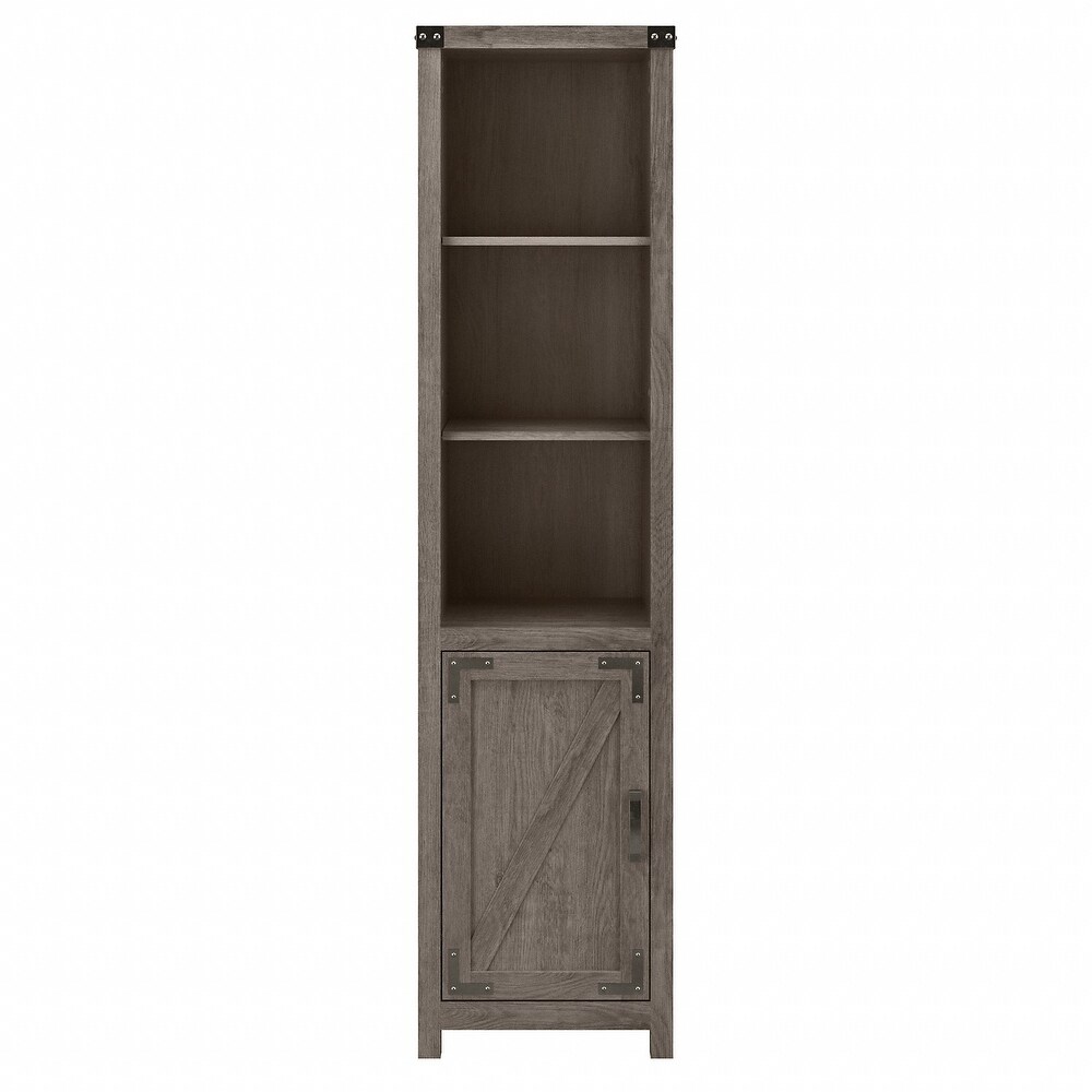 Knoxville Tall Narrow 5 Shelf Bookcase with Door by Bush Furniture