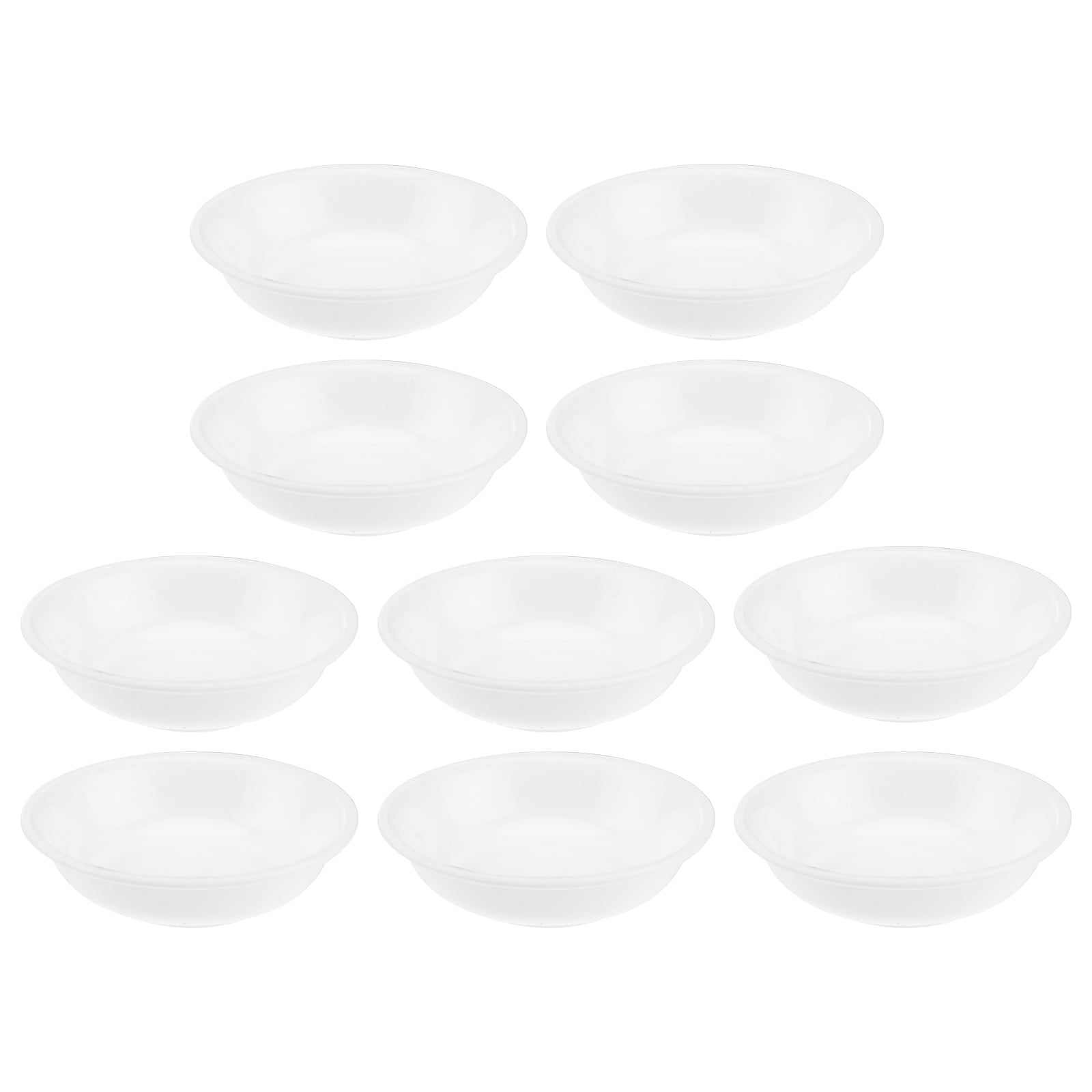 NUOLUX 10pcs White Plastic Sauce Dishes Food Dipping Bowls Break-resistant Seasoning Dish Saucer Appetizer Plates