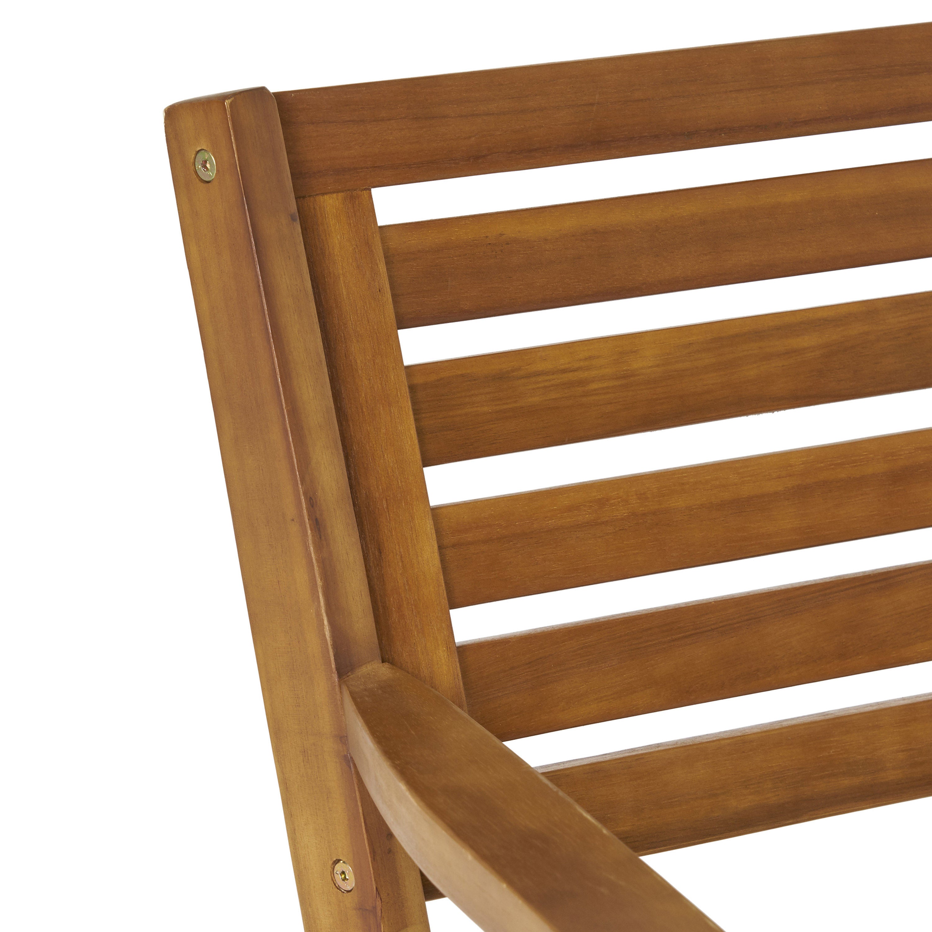 Helen Outdoor Teak Finish Acacia Wood Arm Chair (Set of 2)