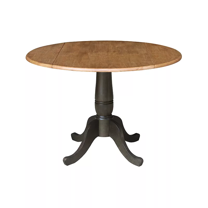 International Concepts Pedestal Round Dual Drop Leaf Dining Table