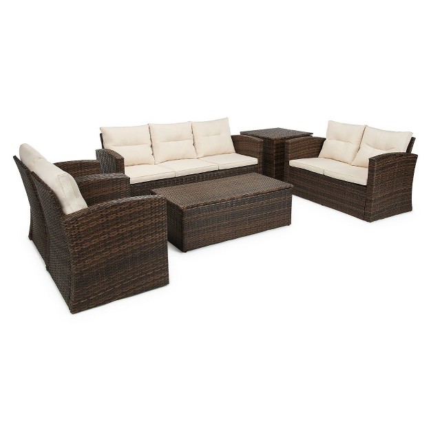 6pc Wicker Outdoor Conversation Set Edyo Living