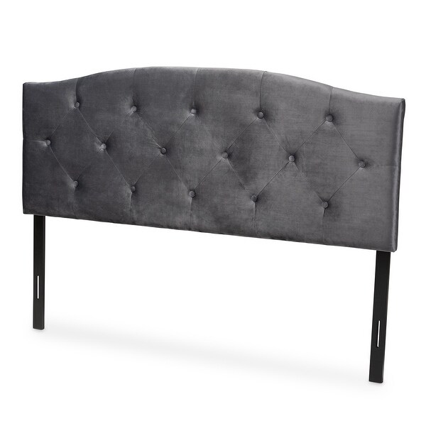 Leone Modern and Contemporary Velvet Upholstered Headboard-Grey - - 34807942