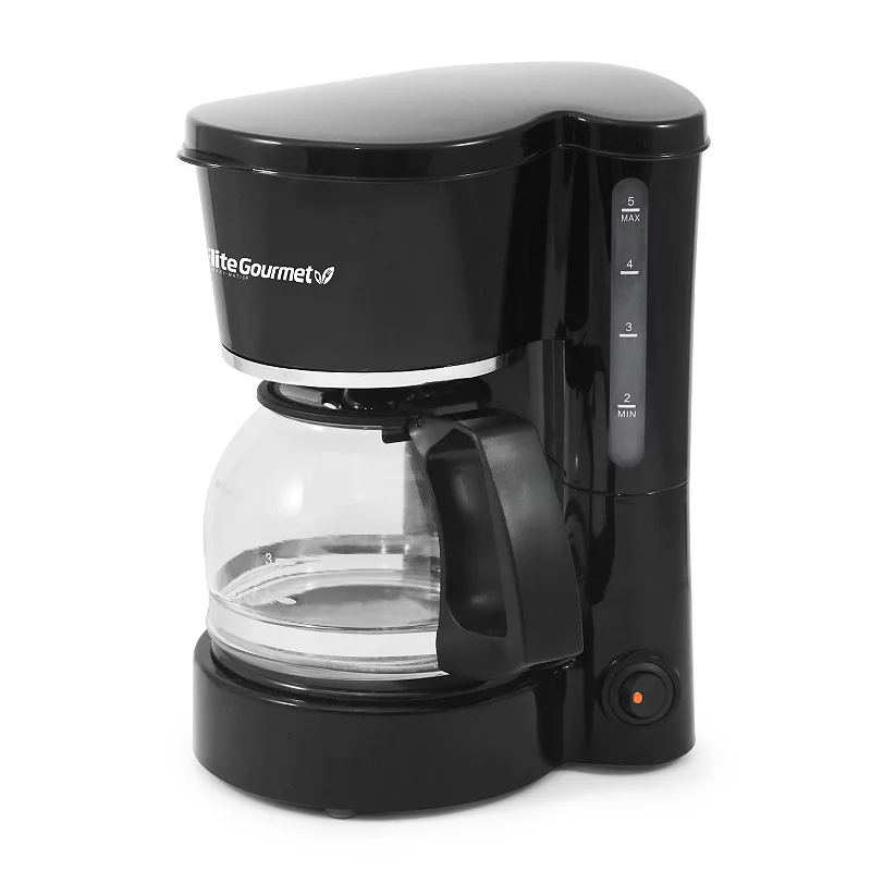 Elite Gourmet 5-Cup Coffee Maker with Pause and Serve