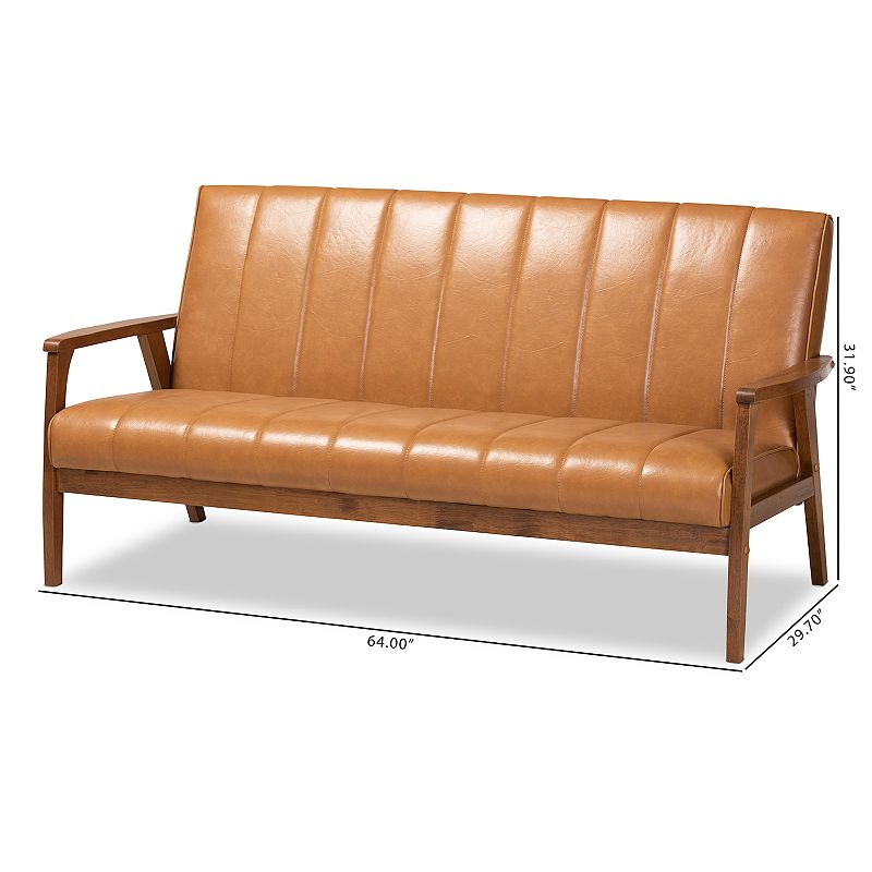 Baxton Studio Nikko Brown Sofa