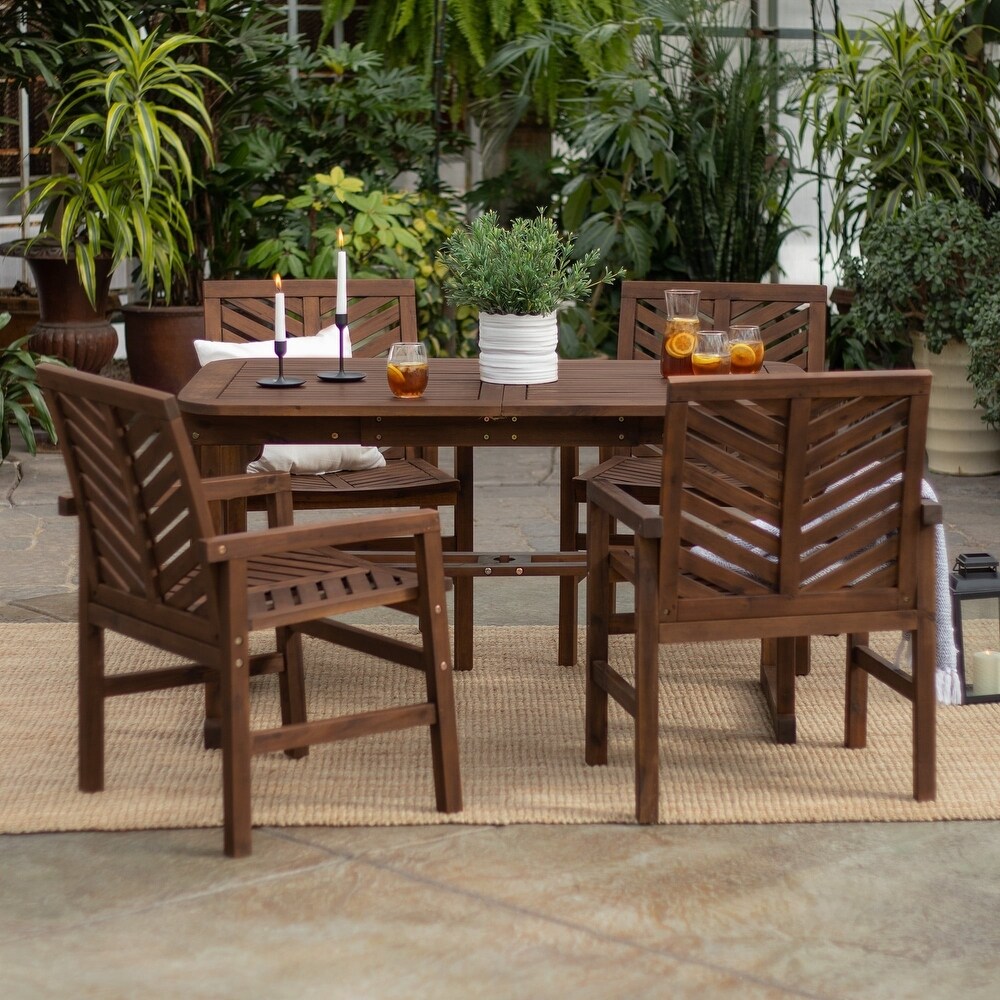 Middlebrook Hydaburg 5 Piece Acacia Extension Dining Set