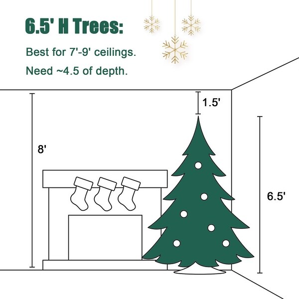 6.5Ft PreLit Artificial White Full Christmas Tree