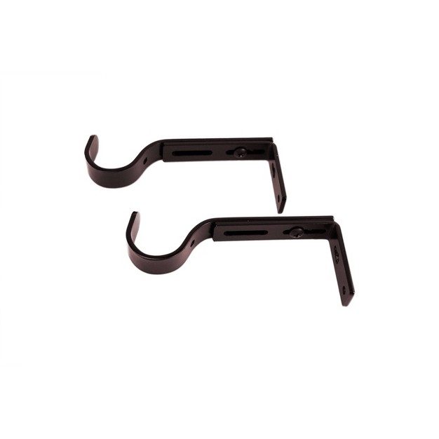 Versailles Home Fashions 2pk Window Curtain Rod Brackets Espresso