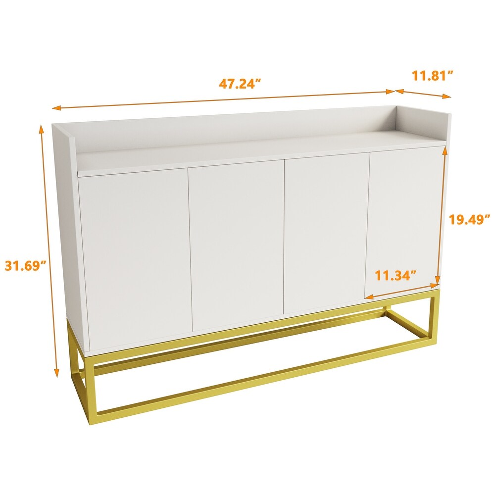 Storage Cabinet with Square Metal Legs and Particle Board Material