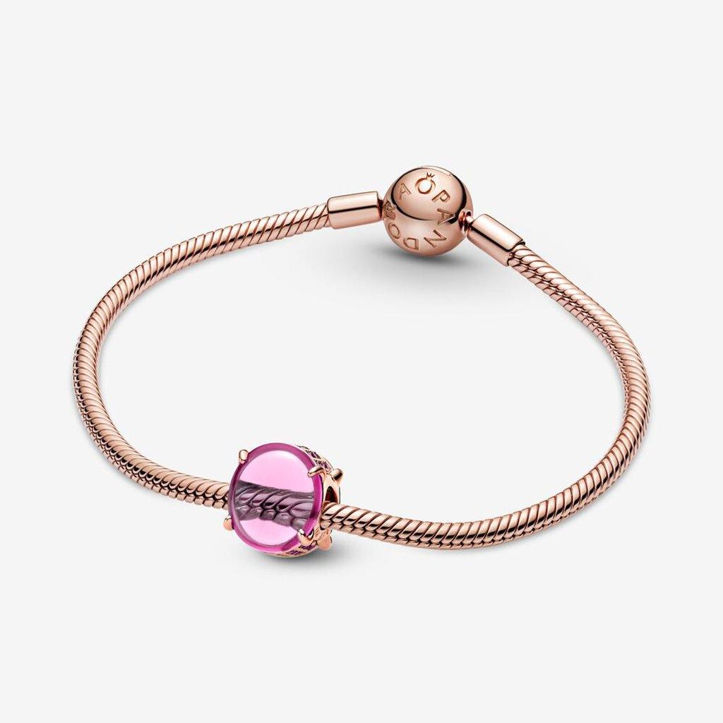 PANDORA  Pink Oval Cabochon Charm