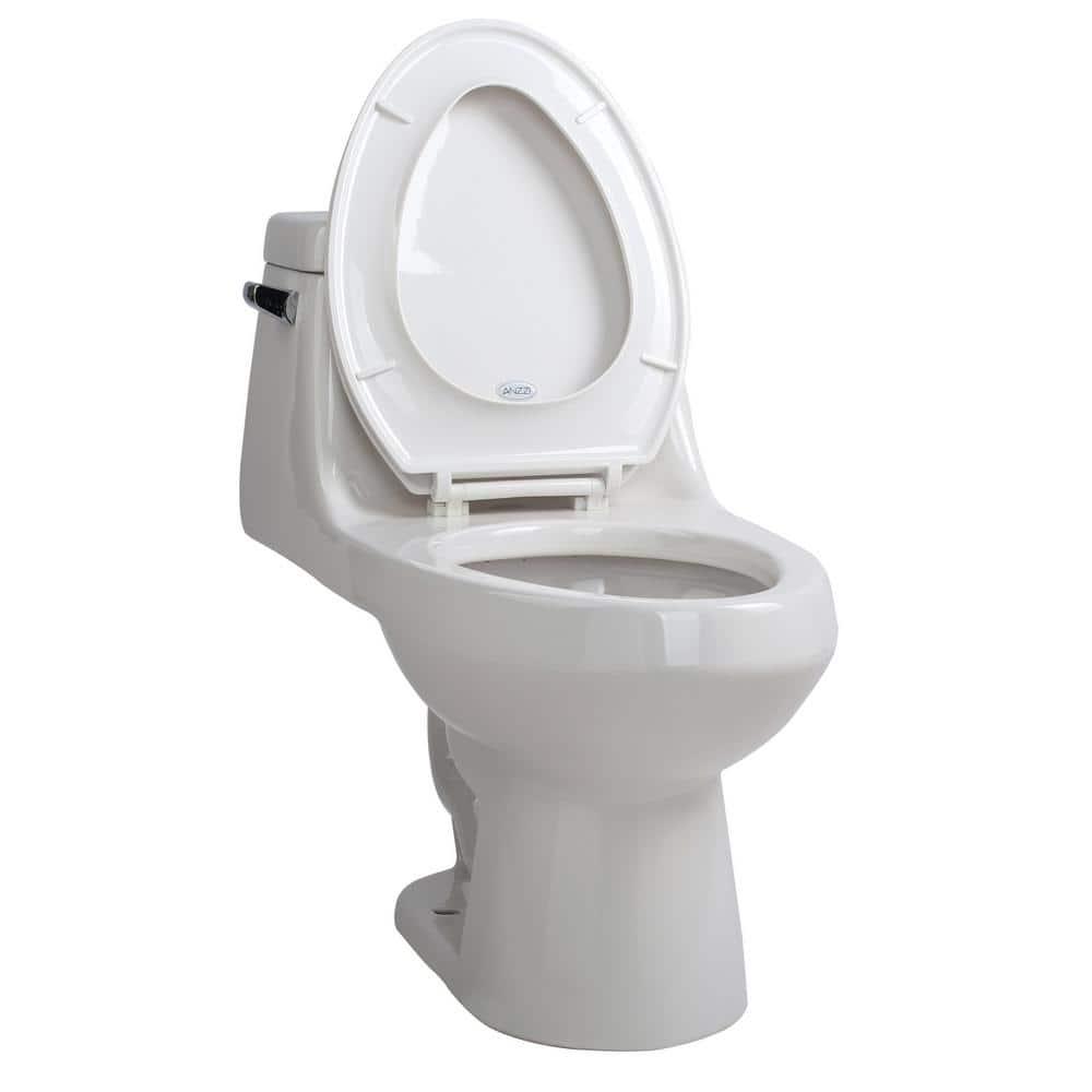 ANZZI Zeus 1Piece 128 GPF Single Flush Elongated Toilet in White