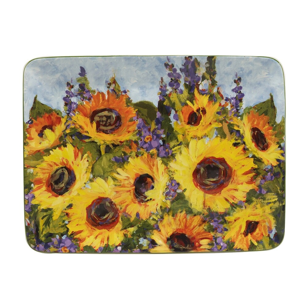 Certified International Sunflower Bouquet Oval Platter 16\