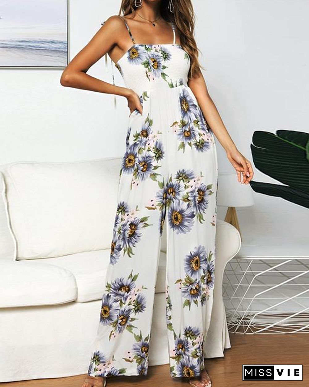 Sunflower Bohemian Long Casual Jumpsuit