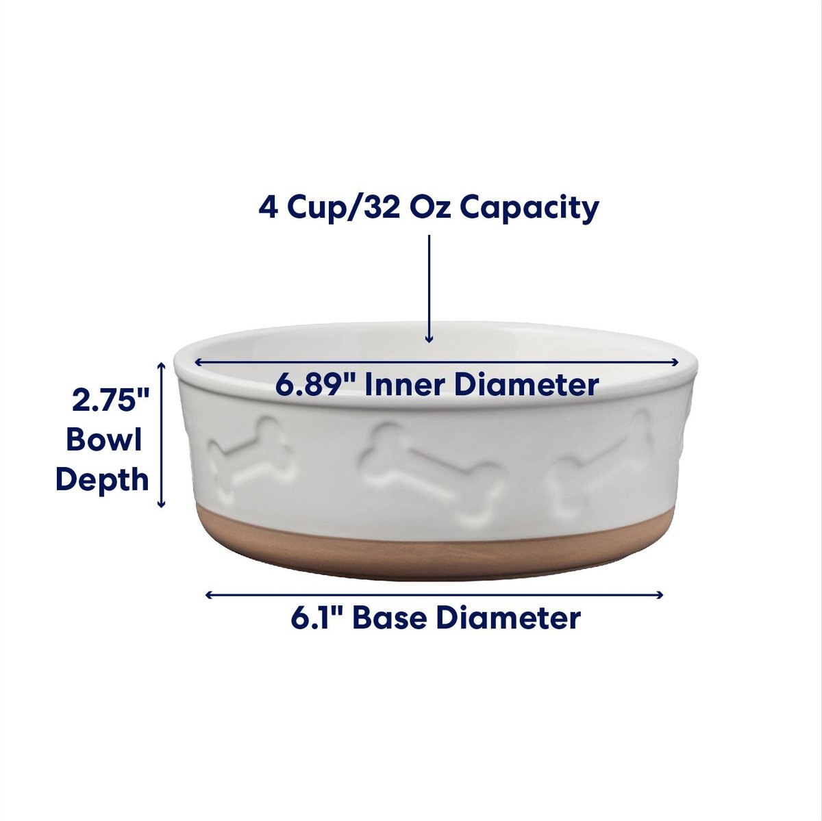 Frisco Bones Non-skid Ceramic Dog and Cat Bowl