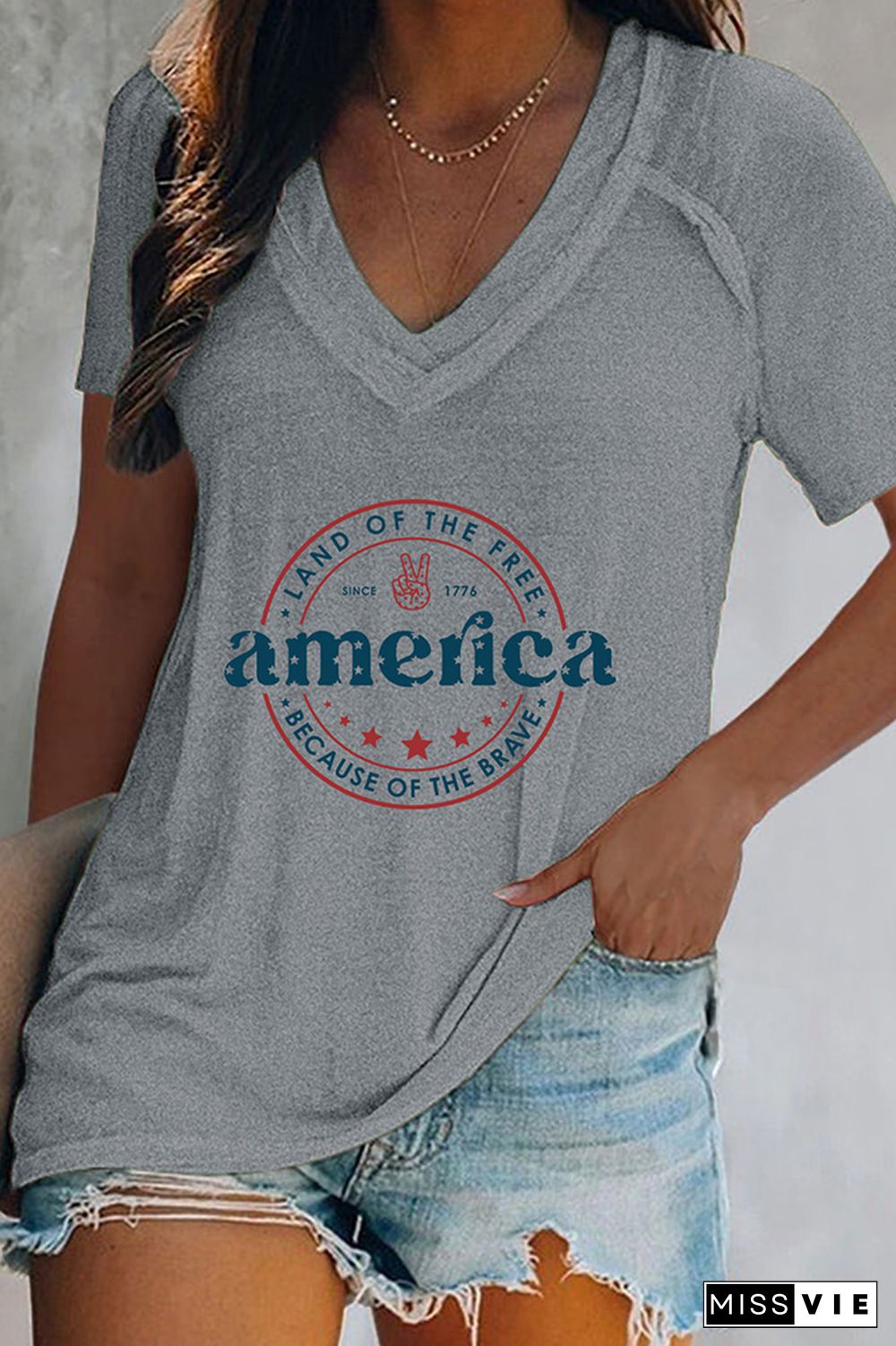 America Land Of The Free Because Of The Brave Graphic Tee