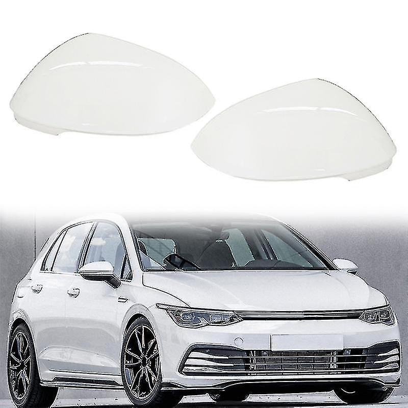 5h0857537 Car White Rearview Side Glass Mirror Cover Trim Rear Mirror Covers Shell For- Golf 8 Mk8