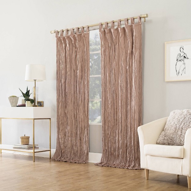 Odelia Distressed Velvet Tab Top Light Filtering Curtain Panel No 918