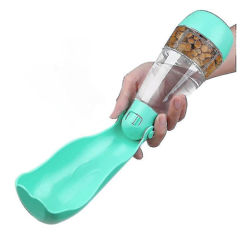 Dog Water Bottle， 3-in-1 Portable Travel Drinking Bottle 260 Ml And Dry Food Bottle Compartment， Dog