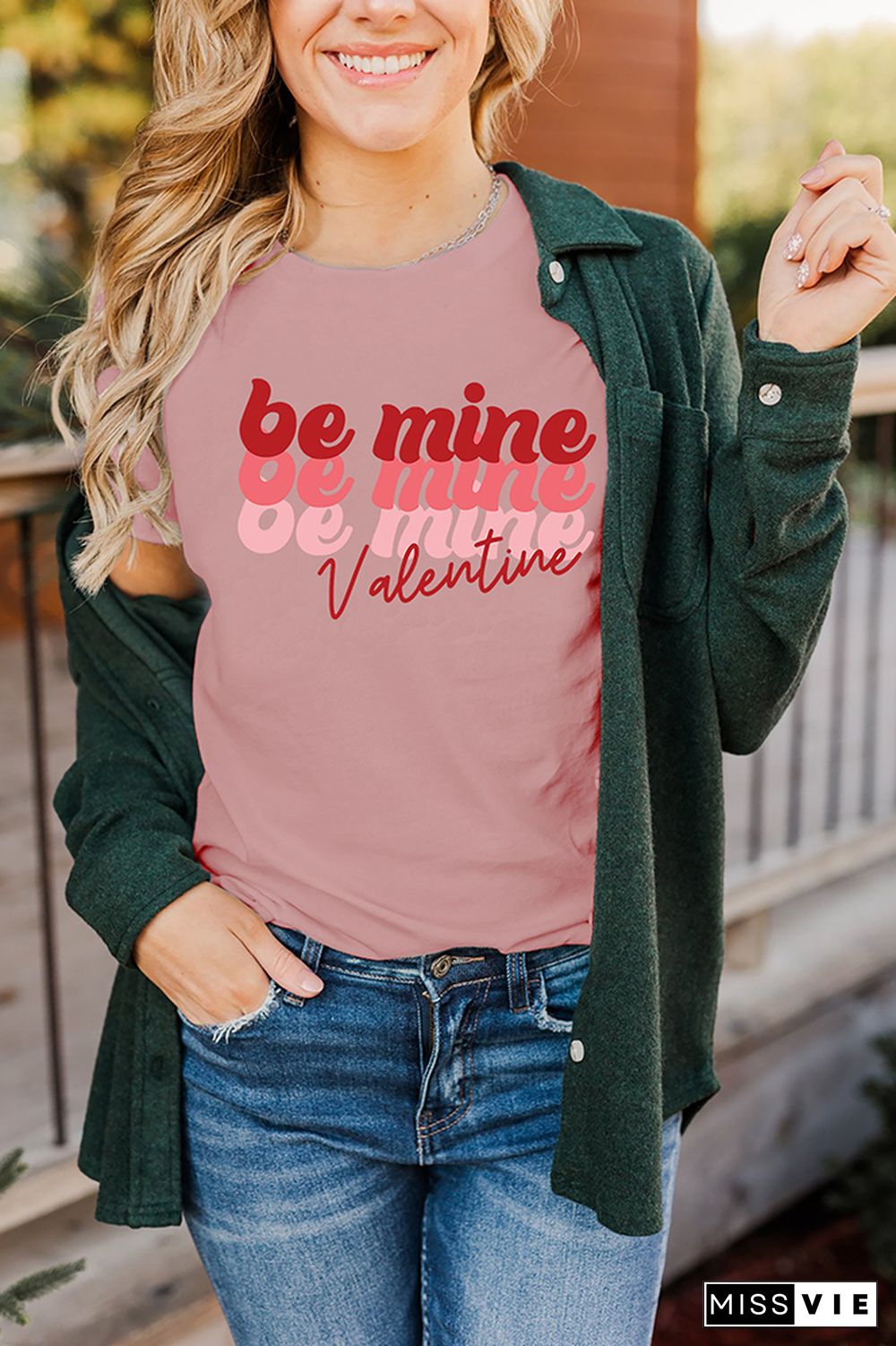 Valentine Be Mine Pullover Shortsleeves Graphic Tee Wholesale