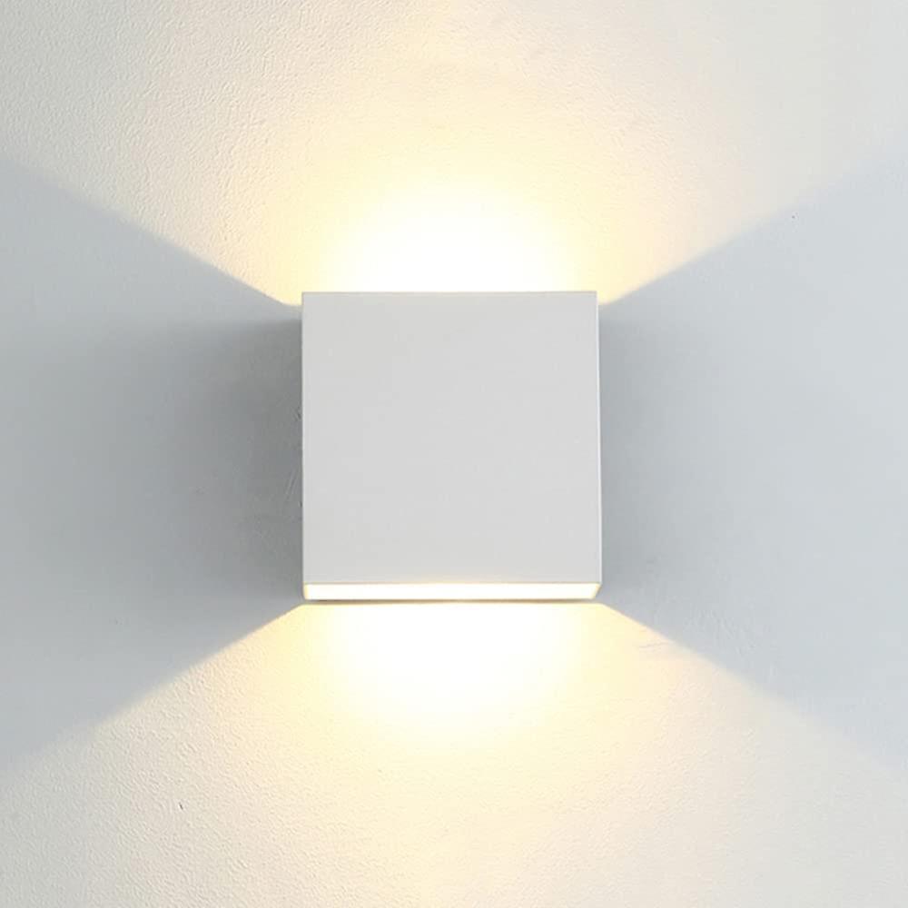 1 Piece Modern Led Aluminum Wall Light Square White Wall Sconce 10 X 10 X 5 Cm Waterproof Suitable Indoor Or Outdoor