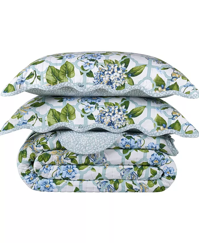 Waverly Treillage Trellis Printed 3-Pc. Bedspread Set， Queen