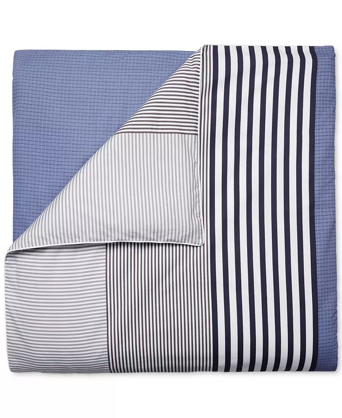 Lacoste Home Meribel Colorblocked Reversible Cotton Duvet Cover Set  Twin Twin XL