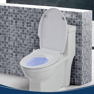 BIO BIDET Slim Zero Non-Electric Bidet Seat for Elongated Toilets in White Slim Zero