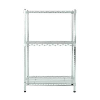 MZG Chrome 3-Tier Steel Shelving 15.7 in. x 23.6 in. x 37.5 in. 406095OFH301SG