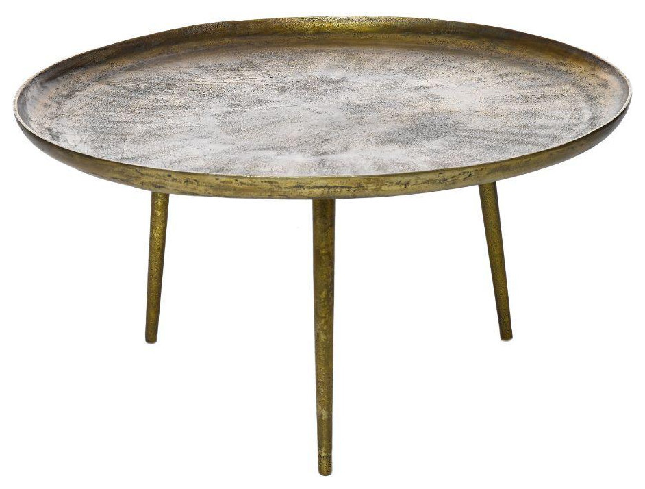 Round Antique Brass Coffee Table  Pols Potten   Midcentury   Coffee Tables   by Luxury Furnitures  Houzz