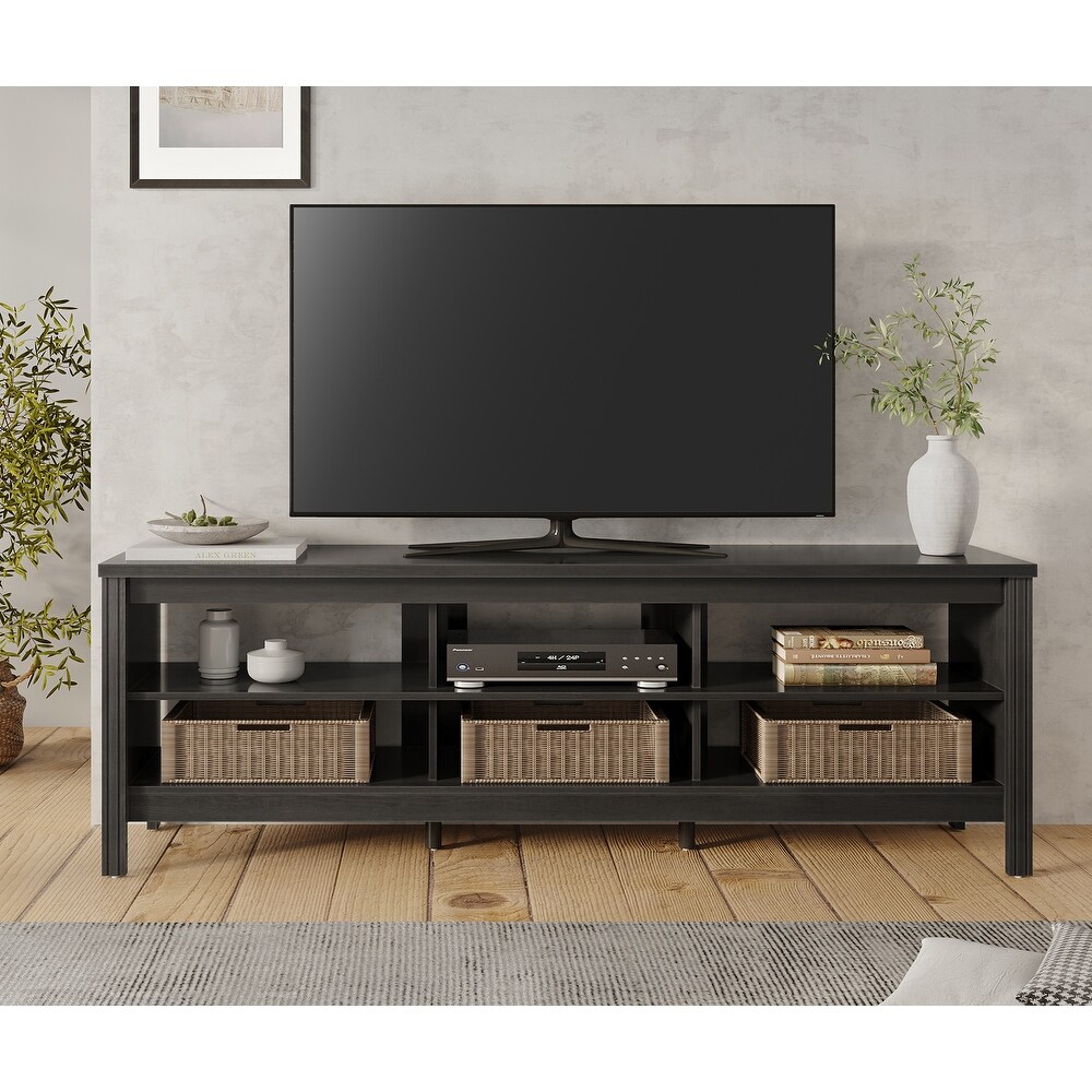 Farmhouse TV Stand with Open Shelving