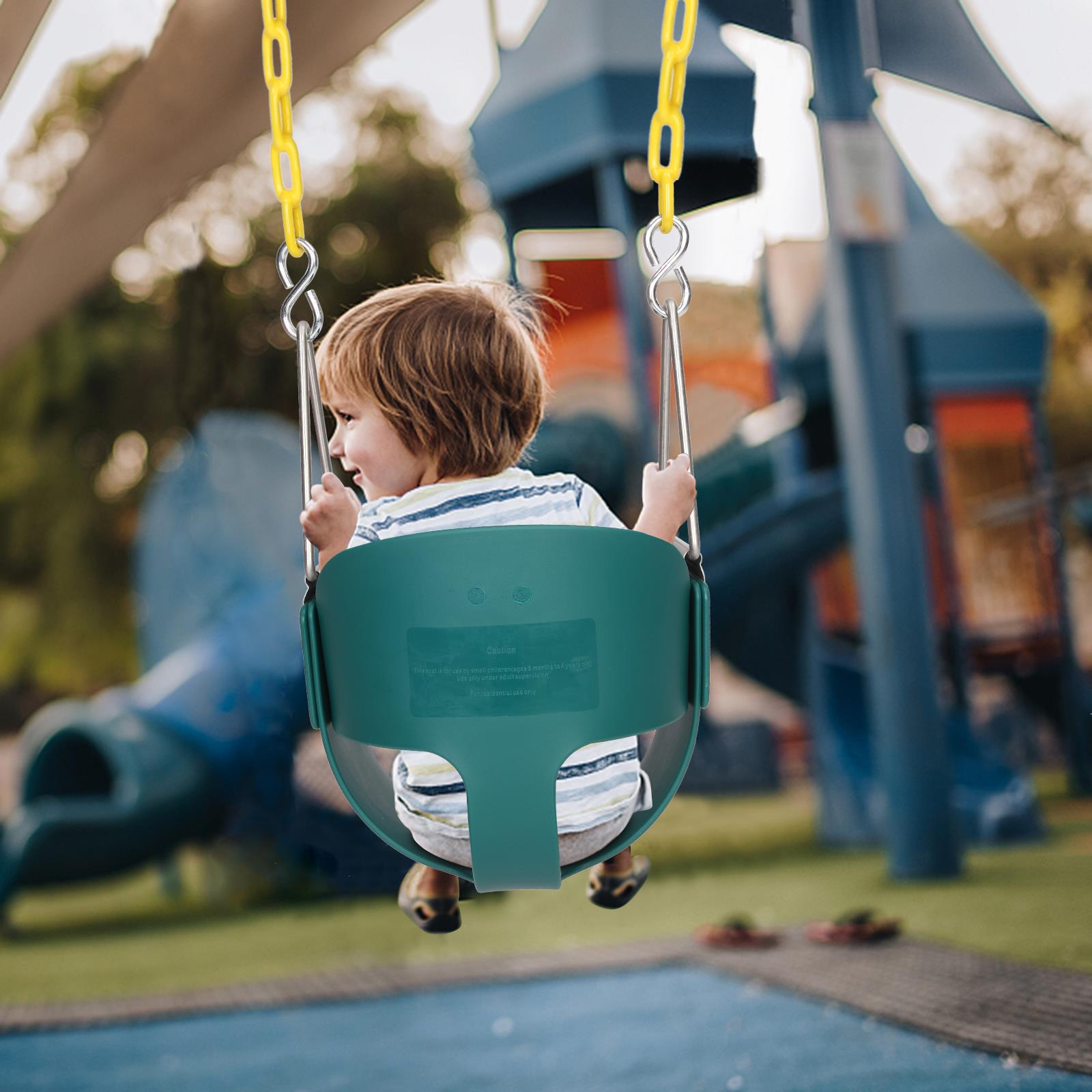 GoDecor Toddler Swing， Kids Bucket Seat with Chains， Green