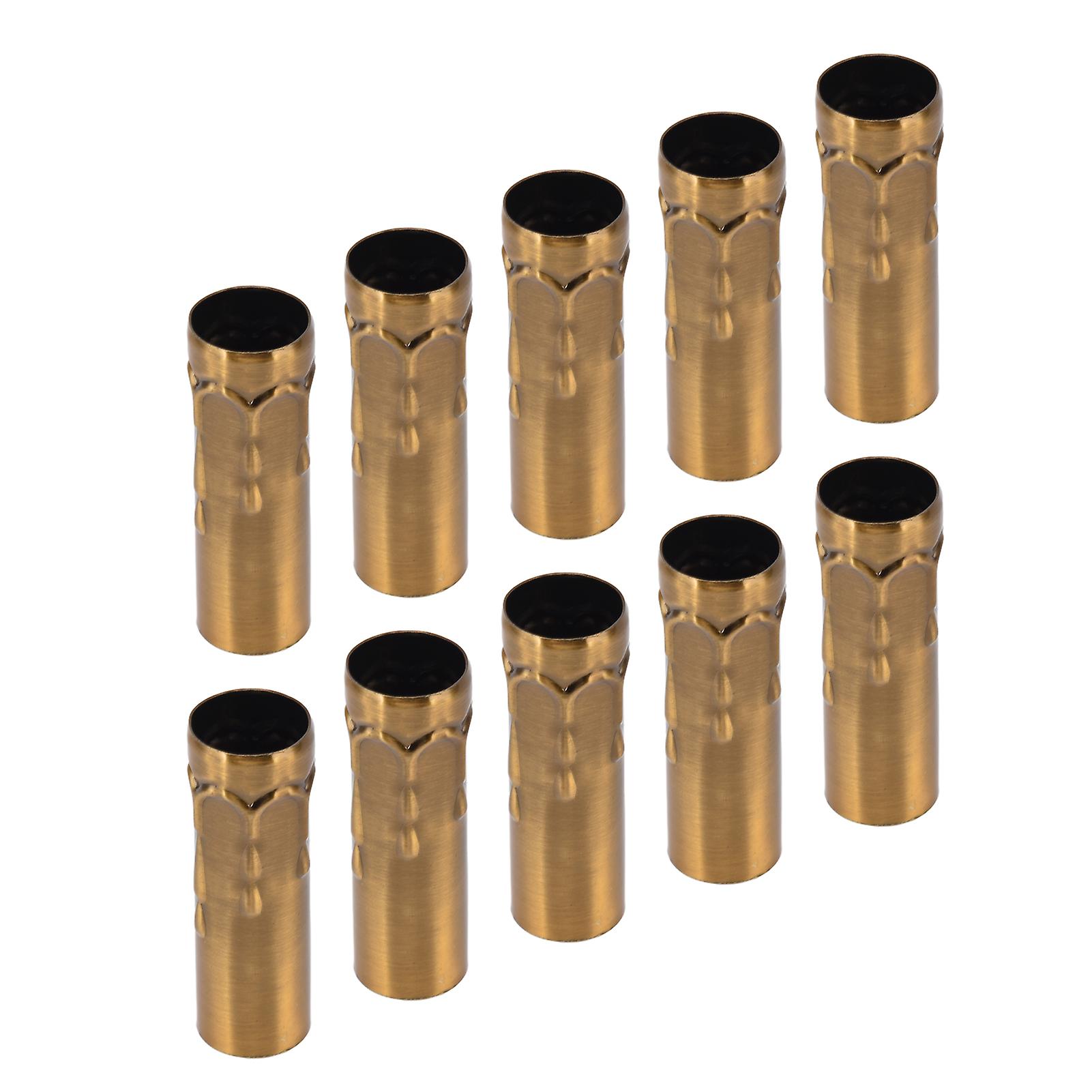 10Pcs E14 Metal Tube for Candle Lamp Holder Lamp Base Lighting Accessories 25x80mm Gold Bronze