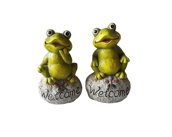 Alpine Assorted Ceramic Frog Welcome Statue - QWR1322ABB