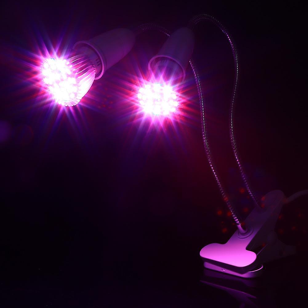 Dual Head 56 Led Indoor Desk Plant Flower Grow Light 9.5w 85-265v Us Plug