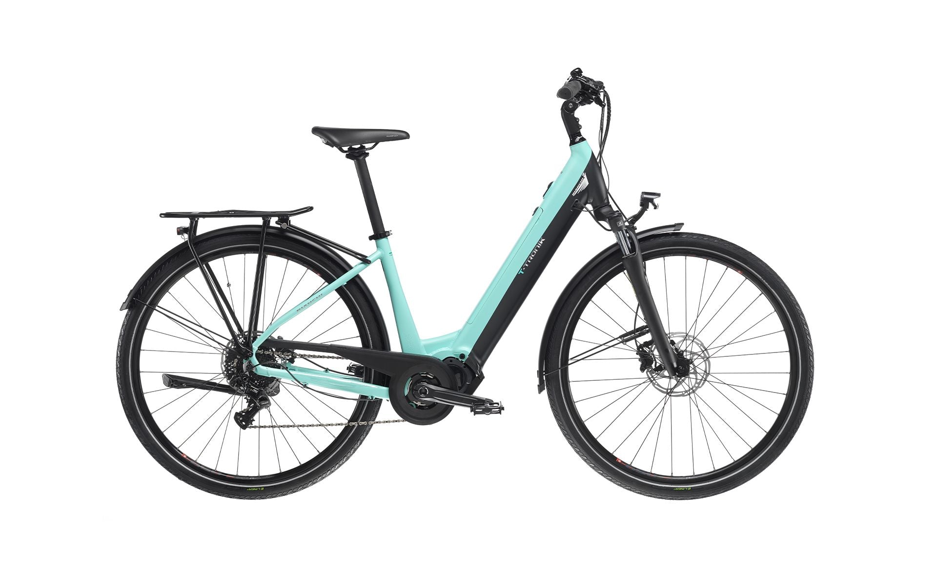 Bianchi T-Tronik C-Type Ebike - 9 Spd 417wh - Celeste-Dark Graphite Matt